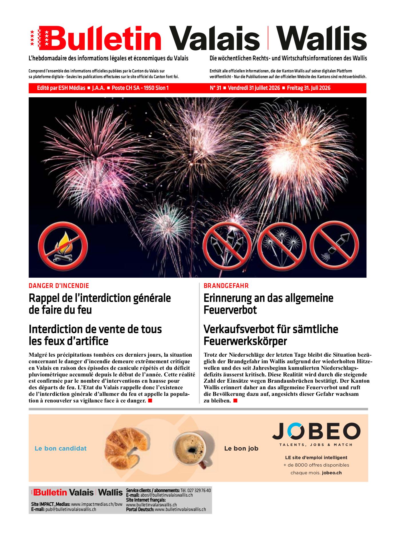 Vendredi 31 juillet 2026